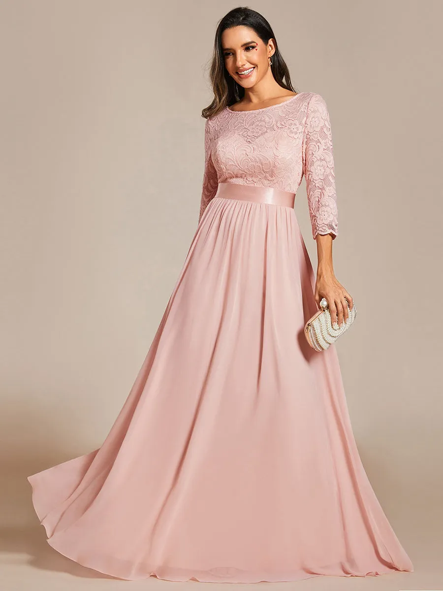 Elegant Empire  Wholesale Bridesmaid Dresses with Long Lace Sleeve