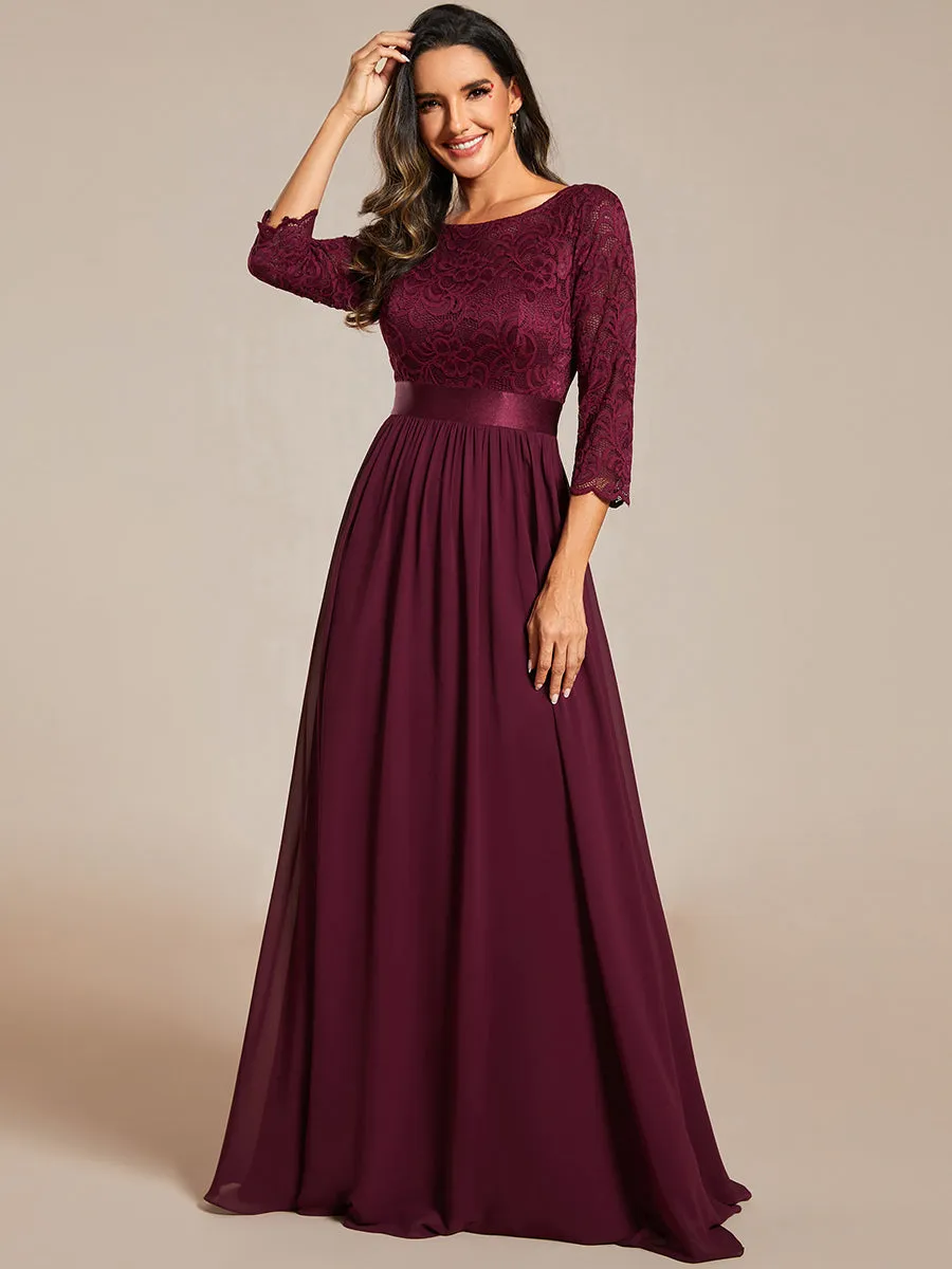 Elegant Empire  Wholesale Bridesmaid Dresses with Long Lace Sleeve