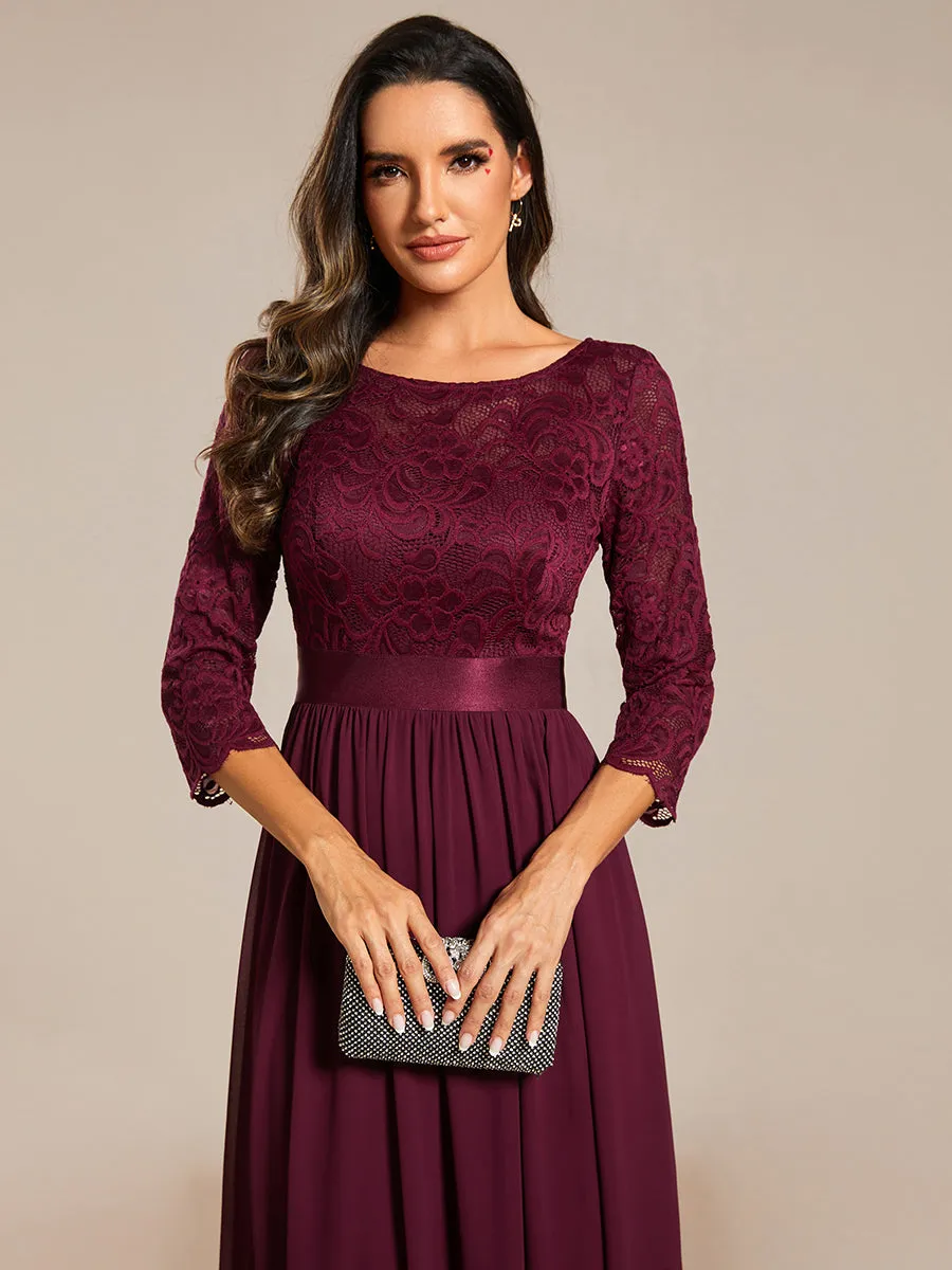 Elegant Empire  Wholesale Bridesmaid Dresses with Long Lace Sleeve