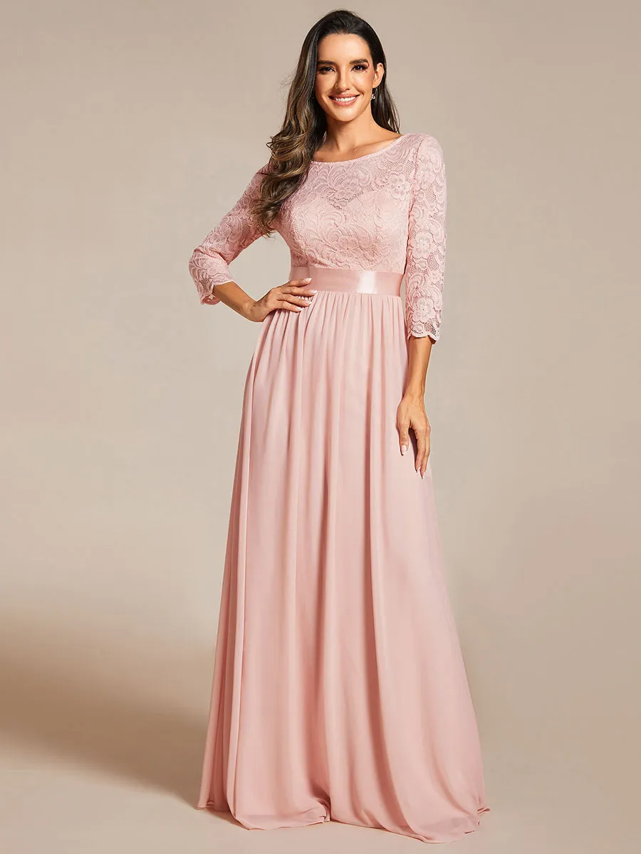 Elegant Empire  Wholesale Bridesmaid Dresses with Long Lace Sleeve