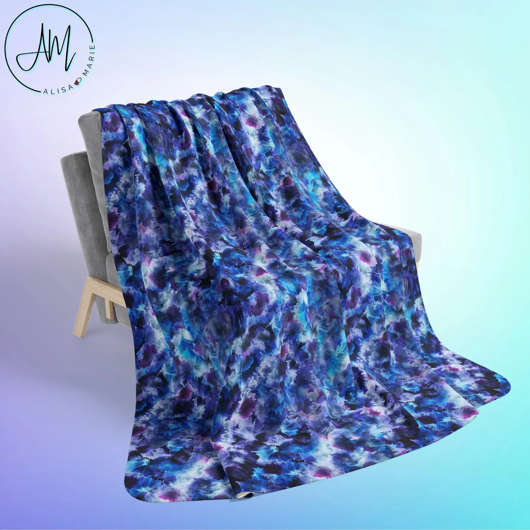 Fleece Sherpa Blanket - Blue Cosmos