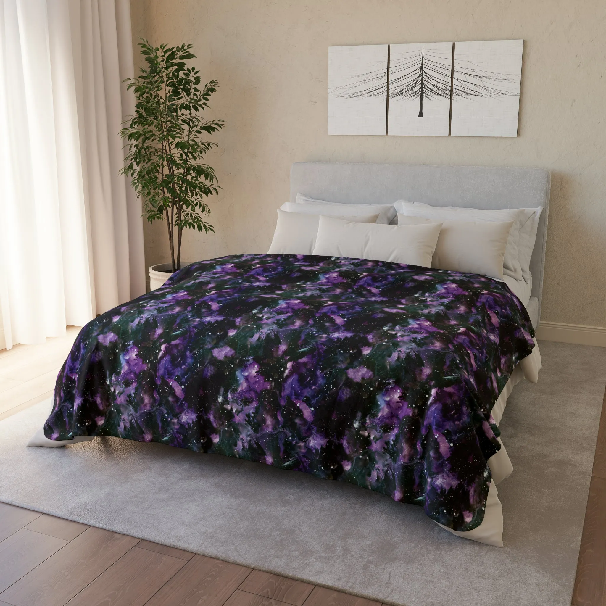 Fleece Sherpa Blanket - Purple Storm