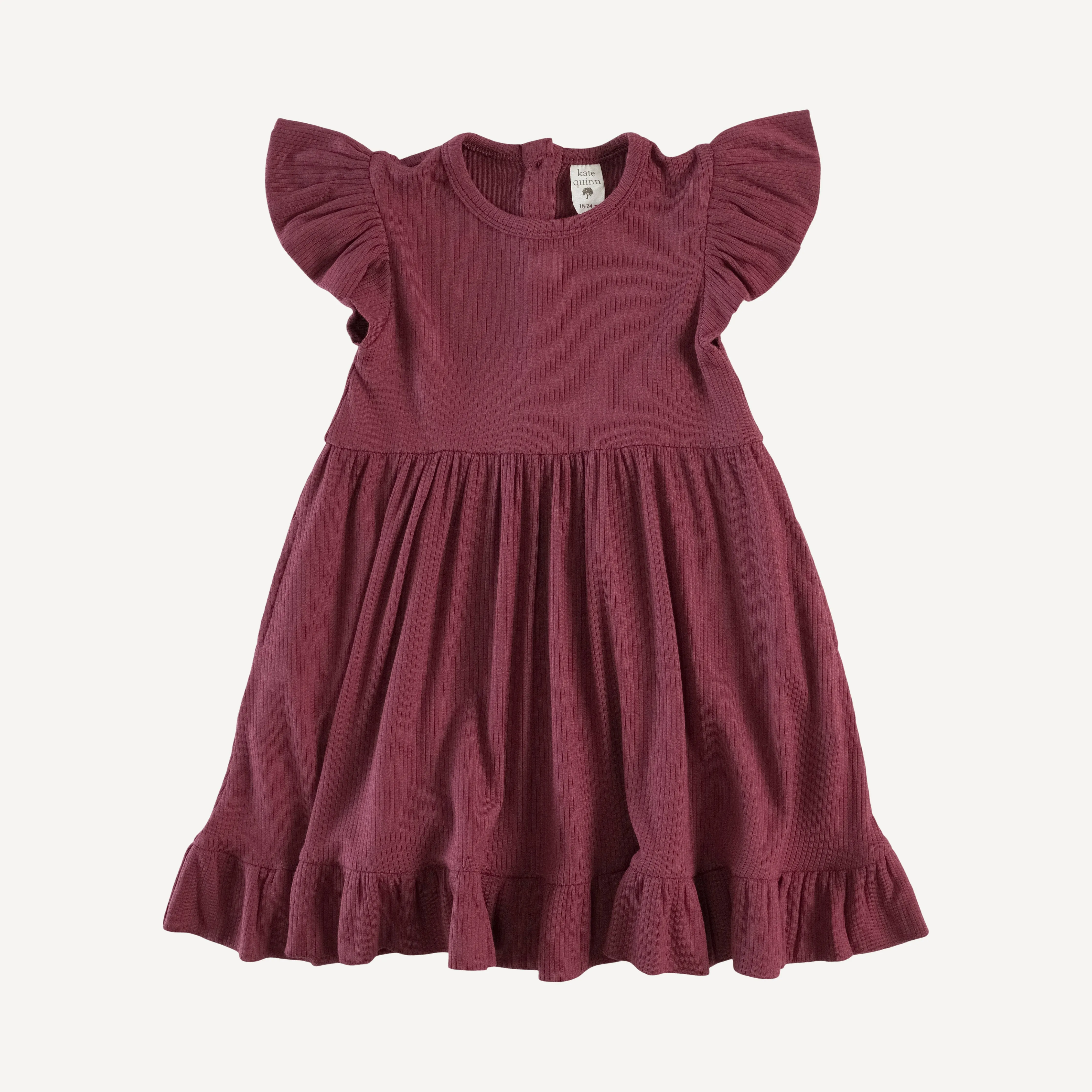 flutter sleeve pinafore dress | port | modal skinny rib