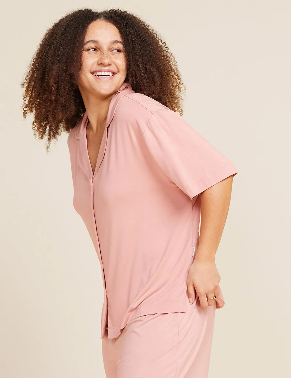 Goodnight Short Sleeve Sleep Shirt - Dusty Pink