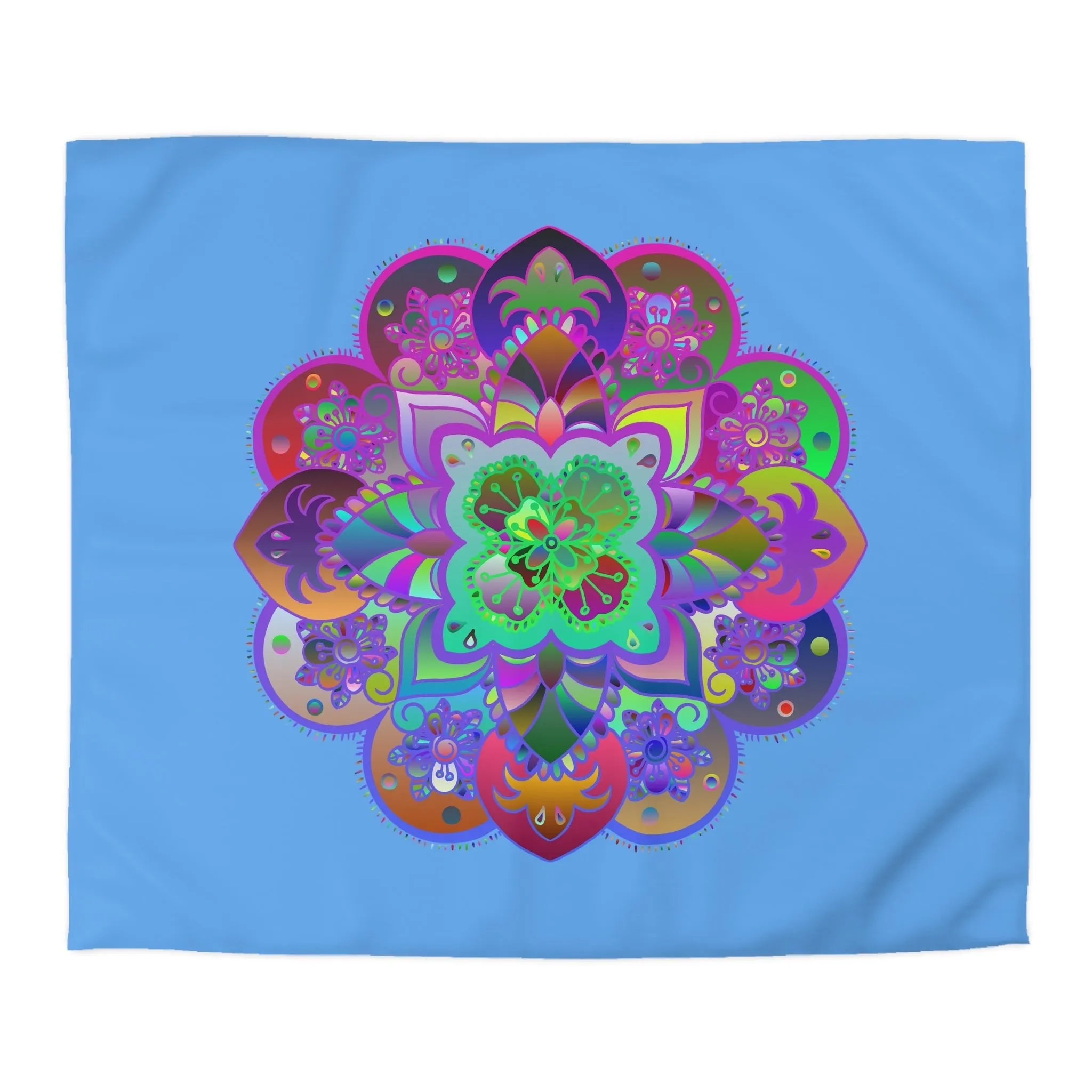 Handmade Mandala Art Microfiber Duvet Cover - Colorful Design