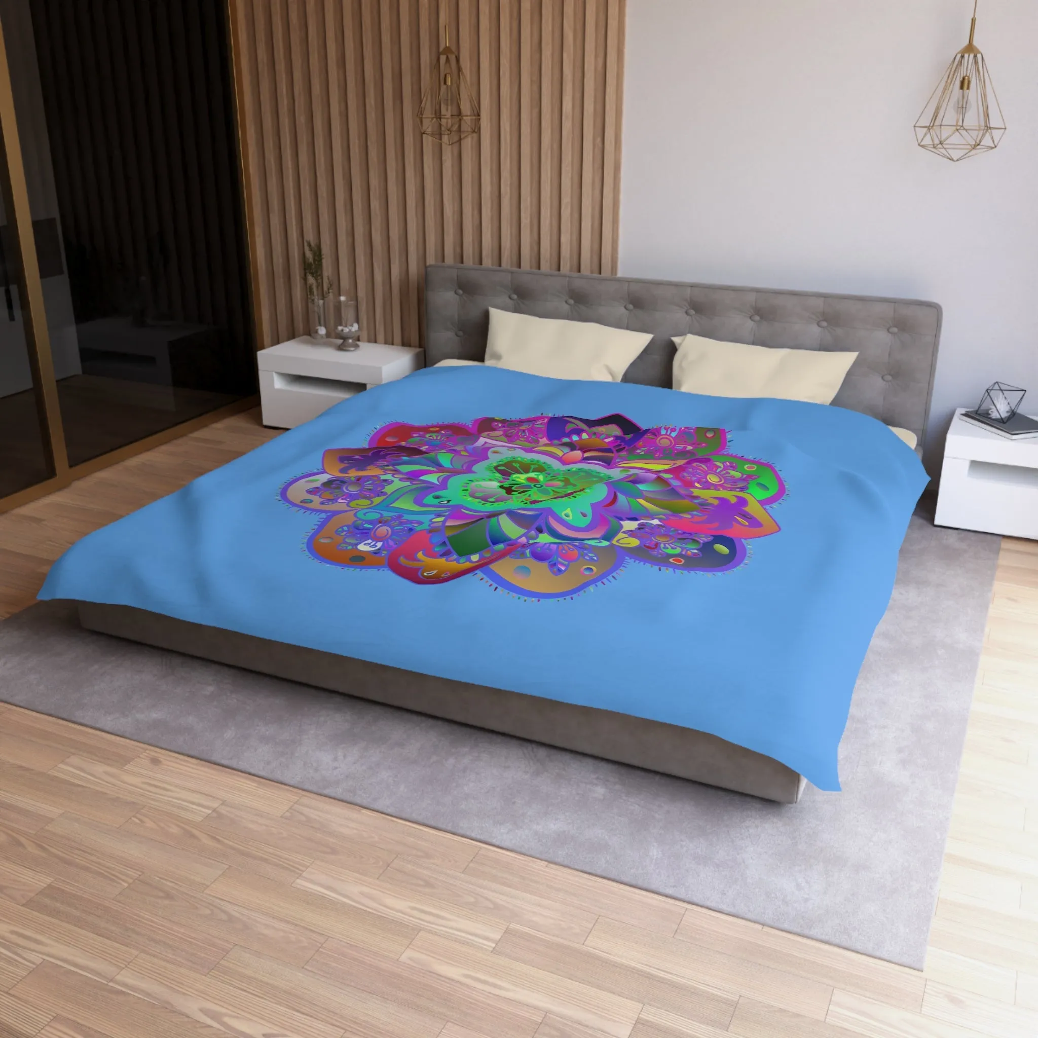 Handmade Mandala Art Microfiber Duvet Cover - Colorful Design