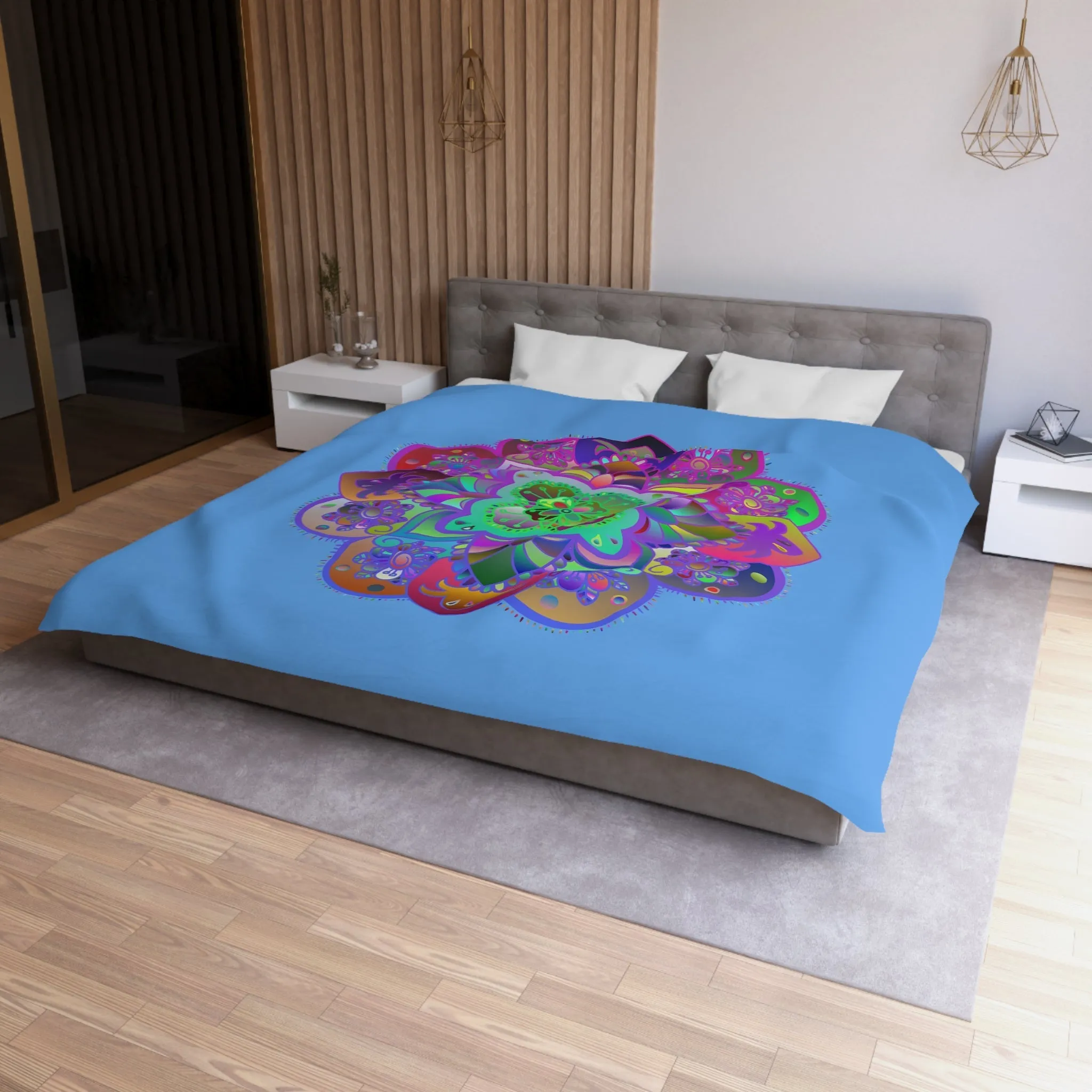 Handmade Mandala Art Microfiber Duvet Cover - Colorful Design