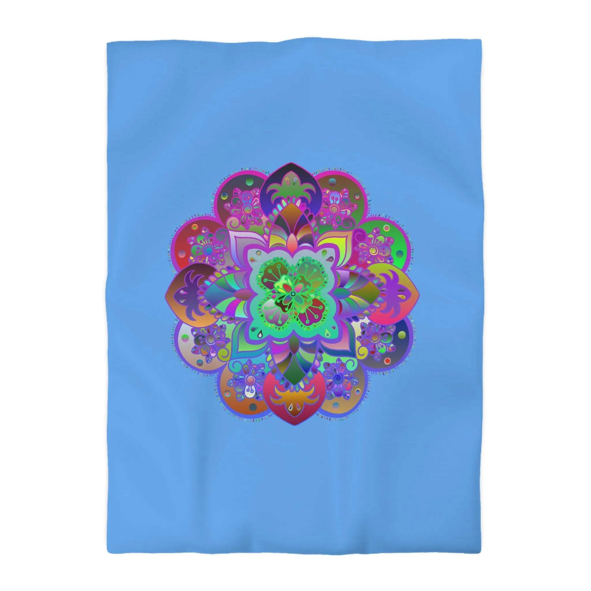 Handmade Mandala Art Microfiber Duvet Cover - Colorful Design