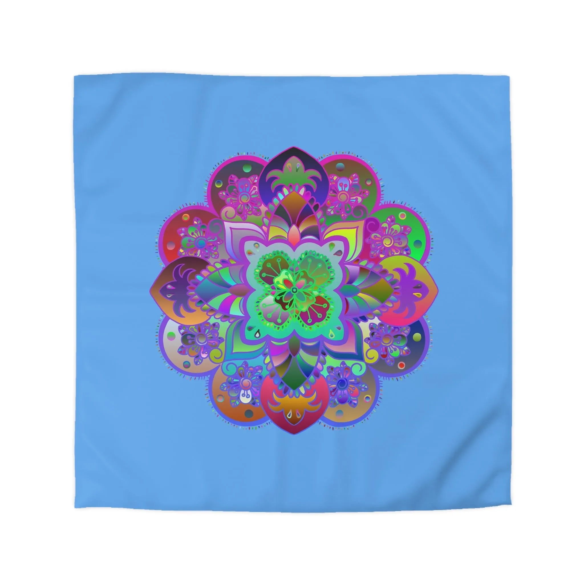 Handmade Mandala Art Microfiber Duvet Cover - Colorful Design