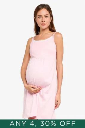 Jenna Sleeveless Maternity and Nursing Gown H.Pink