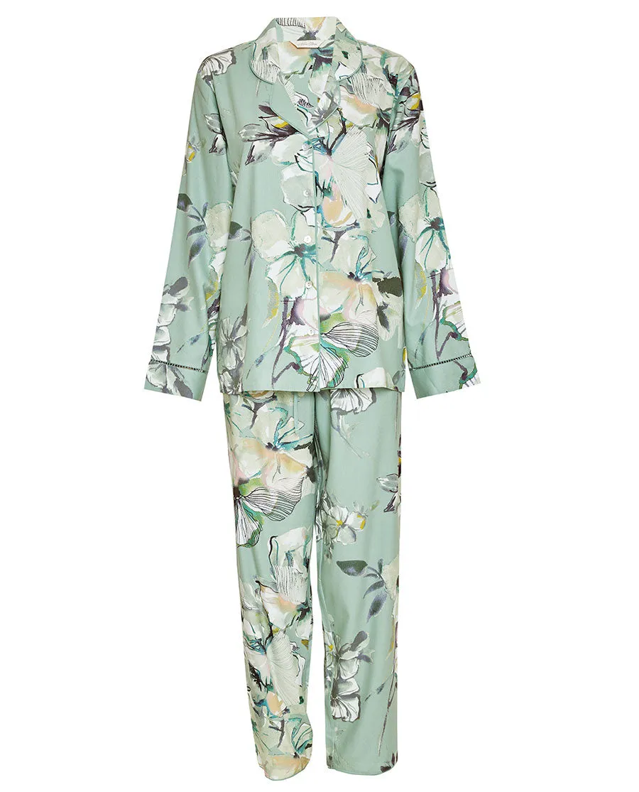 Elegant Julia Lace Trim Floral Print Pajama Set for Women - Soft and Stylish Sleepwear