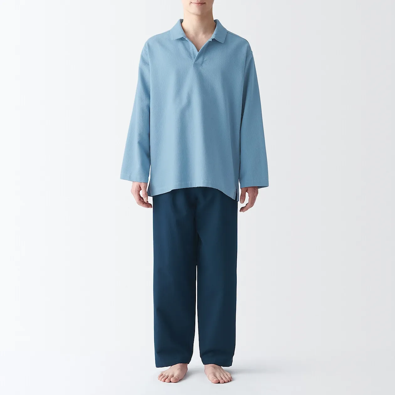 Optimized Title: Soft Kapok Blend Polo Pyjama Set