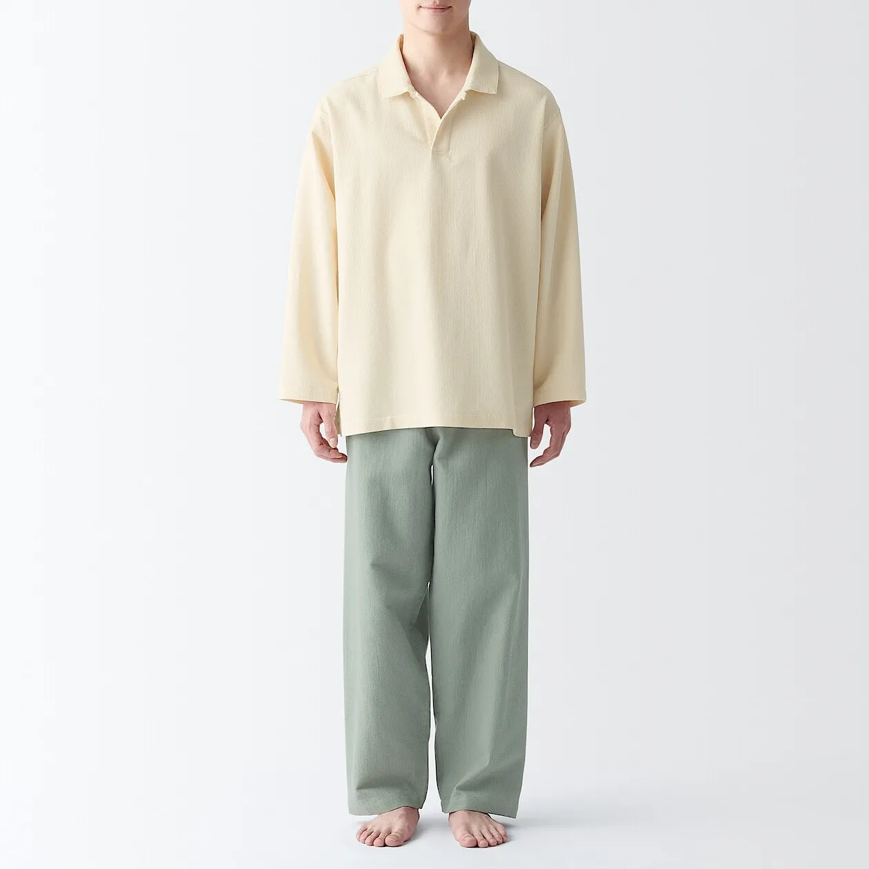 Optimized Title: Soft Kapok Blend Polo Pyjama Set