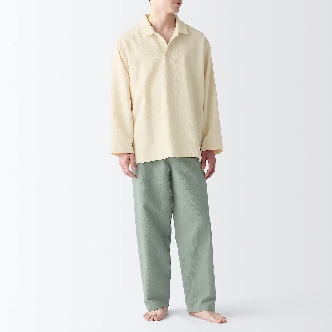 Optimized Title: Soft Kapok Blend Polo Pyjama Set