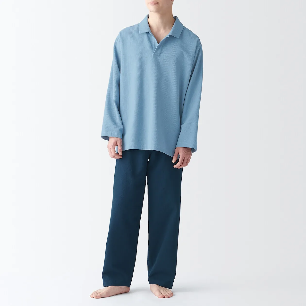 Optimized Title: Soft Kapok Blend Polo Pyjama Set