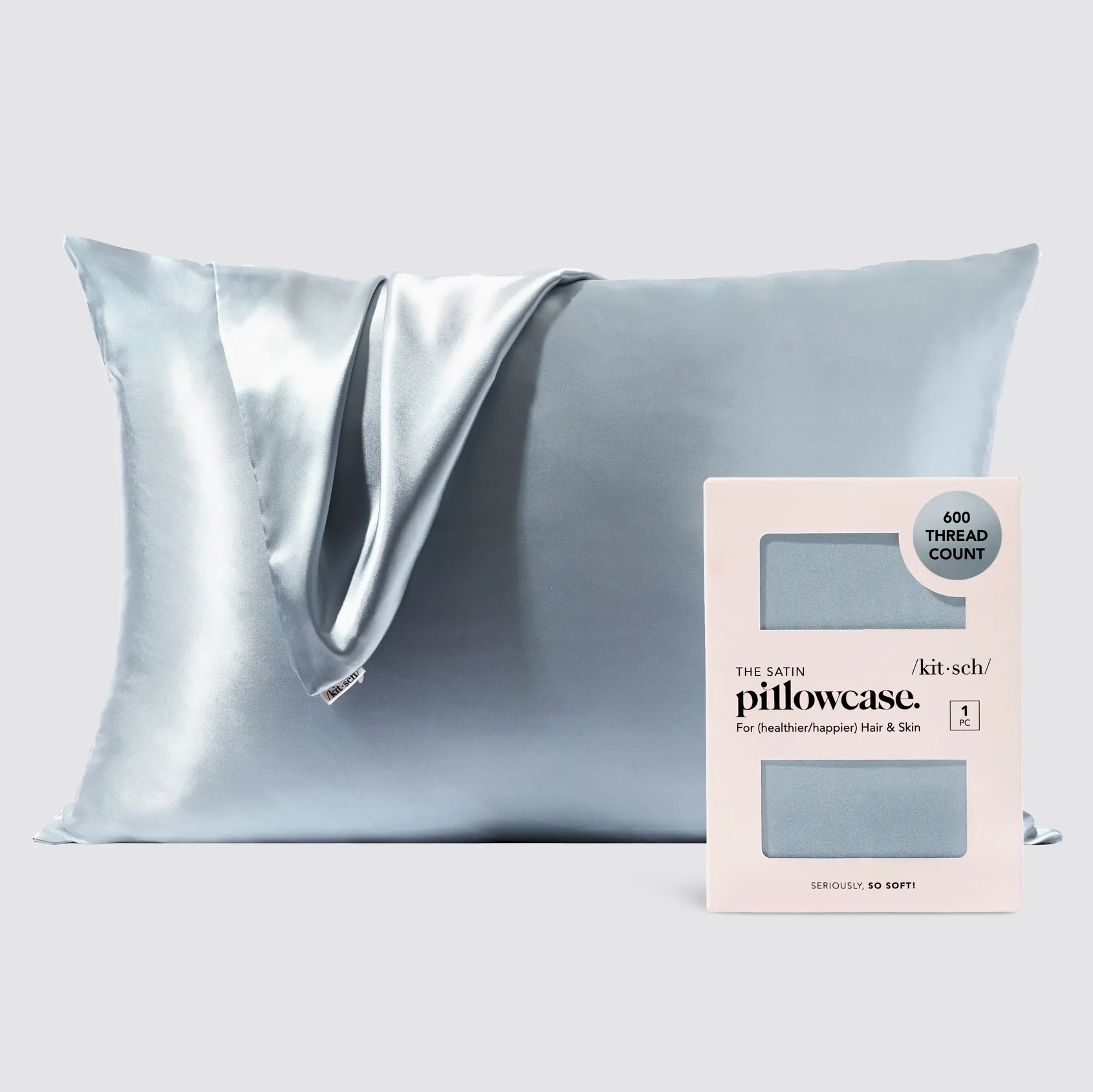 Kitsch Satin Pillowcase Haze Blue