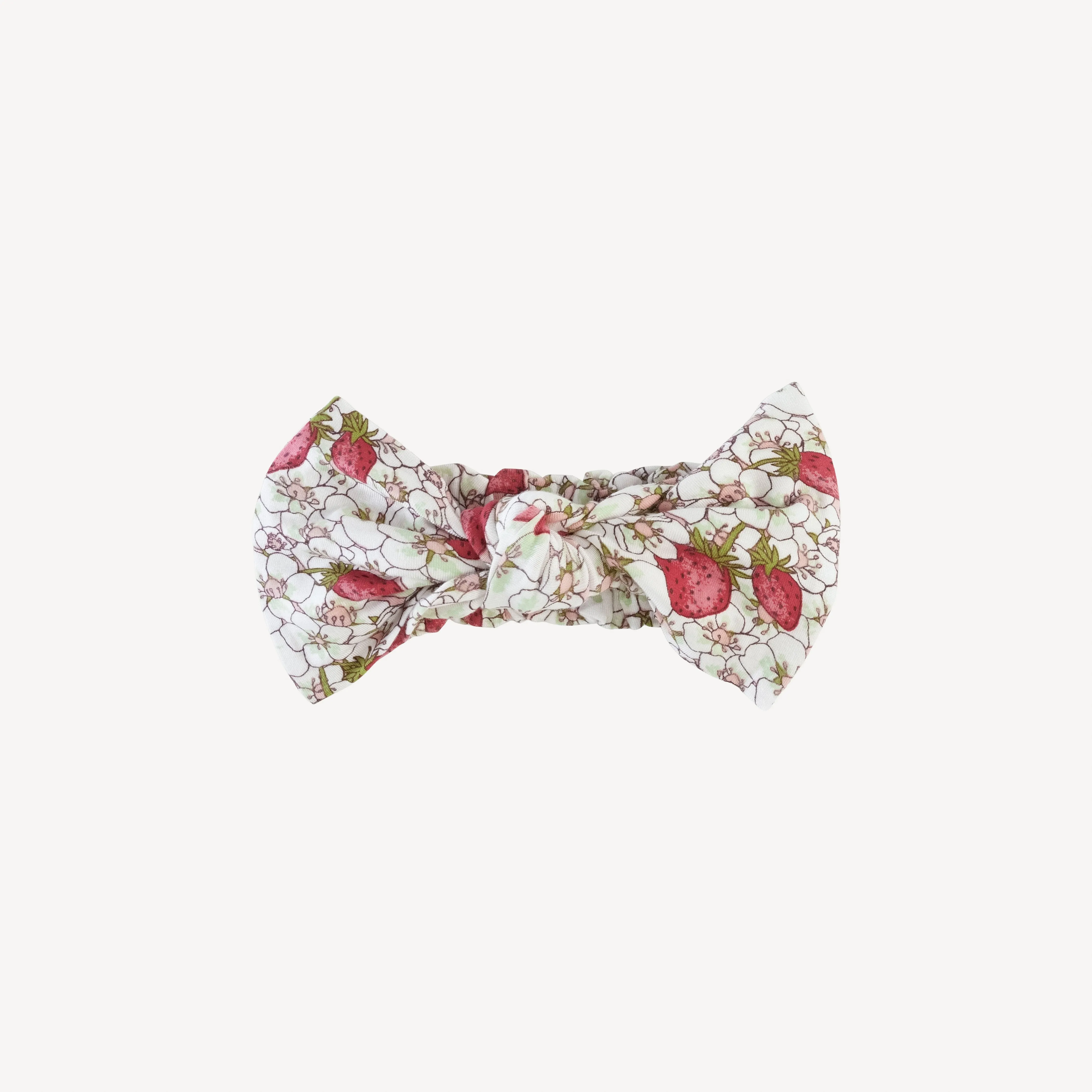 large bow elastic headband | strawberry floral | lenzing modal