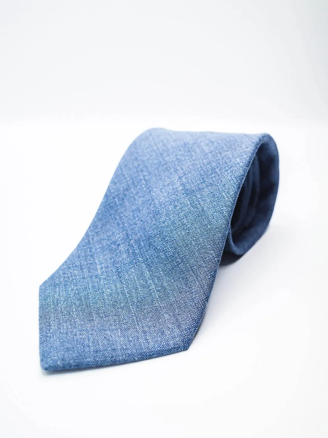 Linen-Wool Tie - Denim Blue