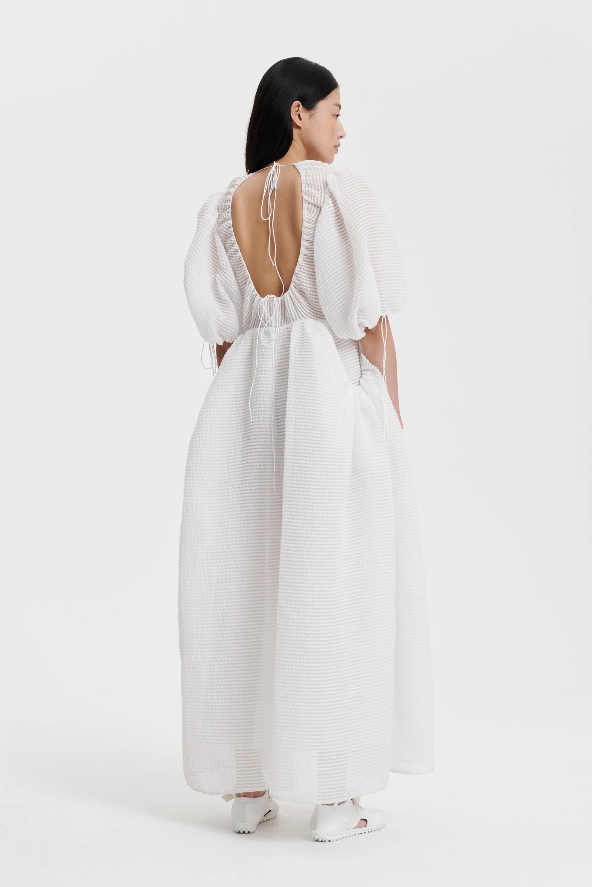 LOLA | DRESS STREAM JACQUARD ECRU BRIDAL