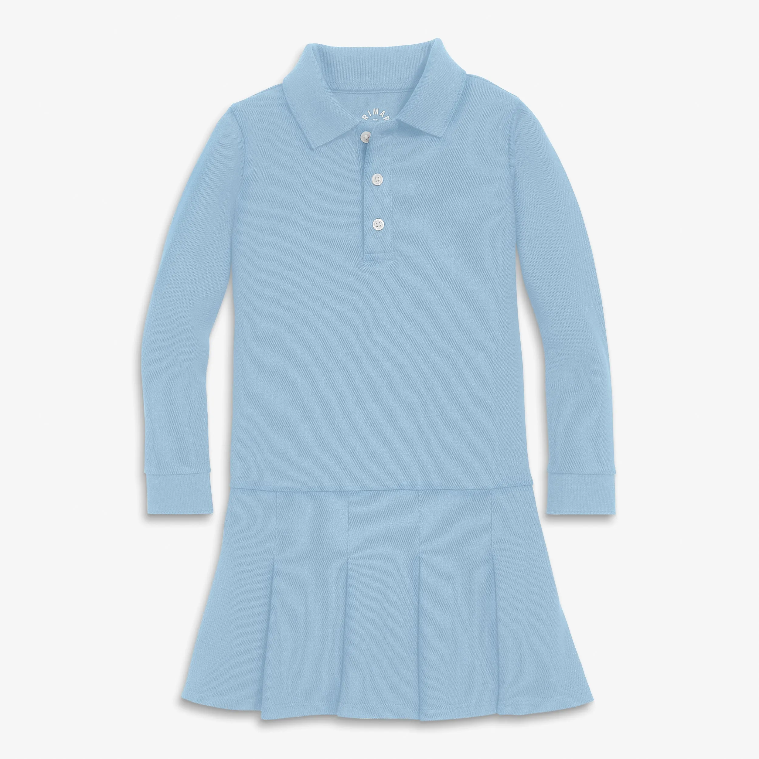 Long sleeve pique polo dress