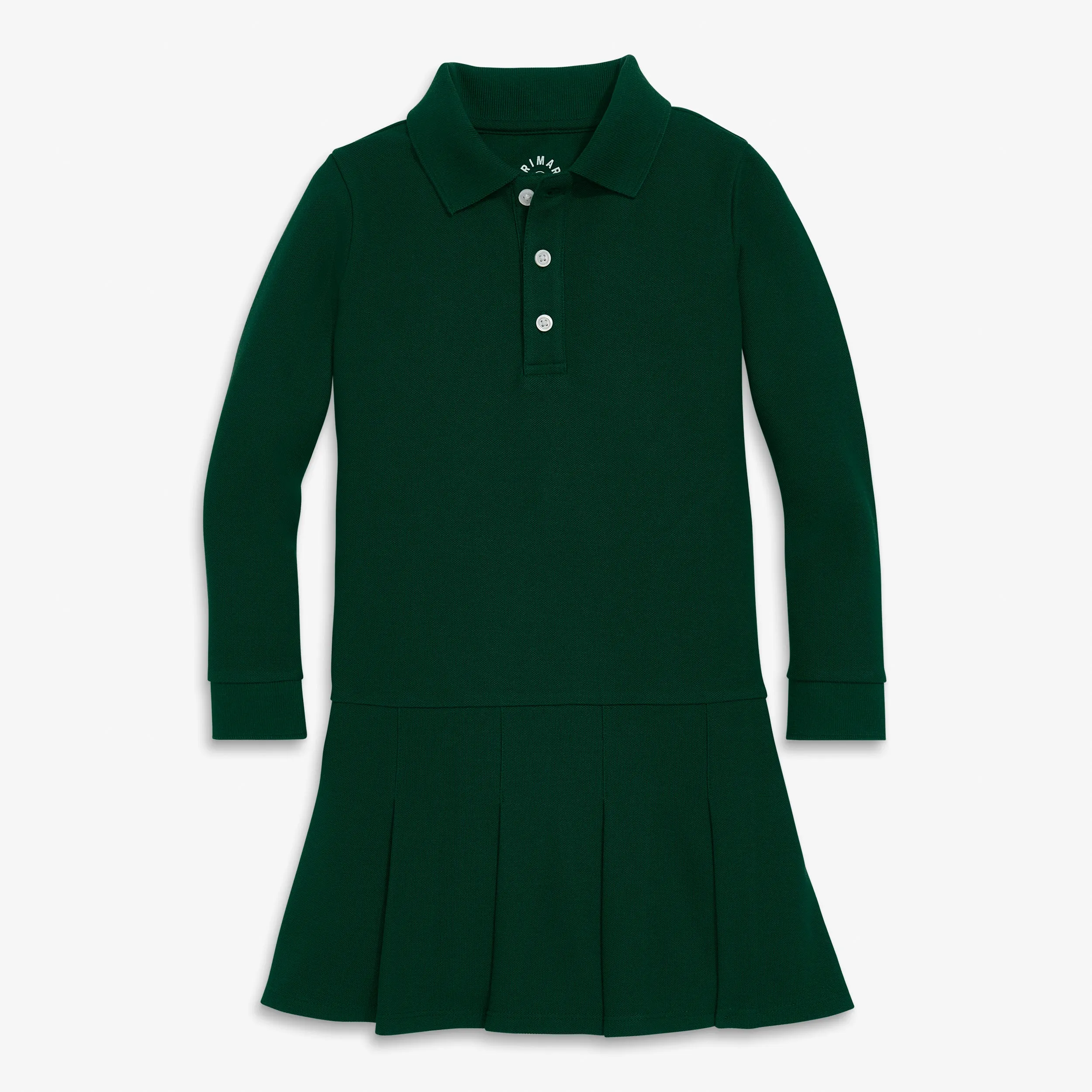 Long sleeve pique polo dress