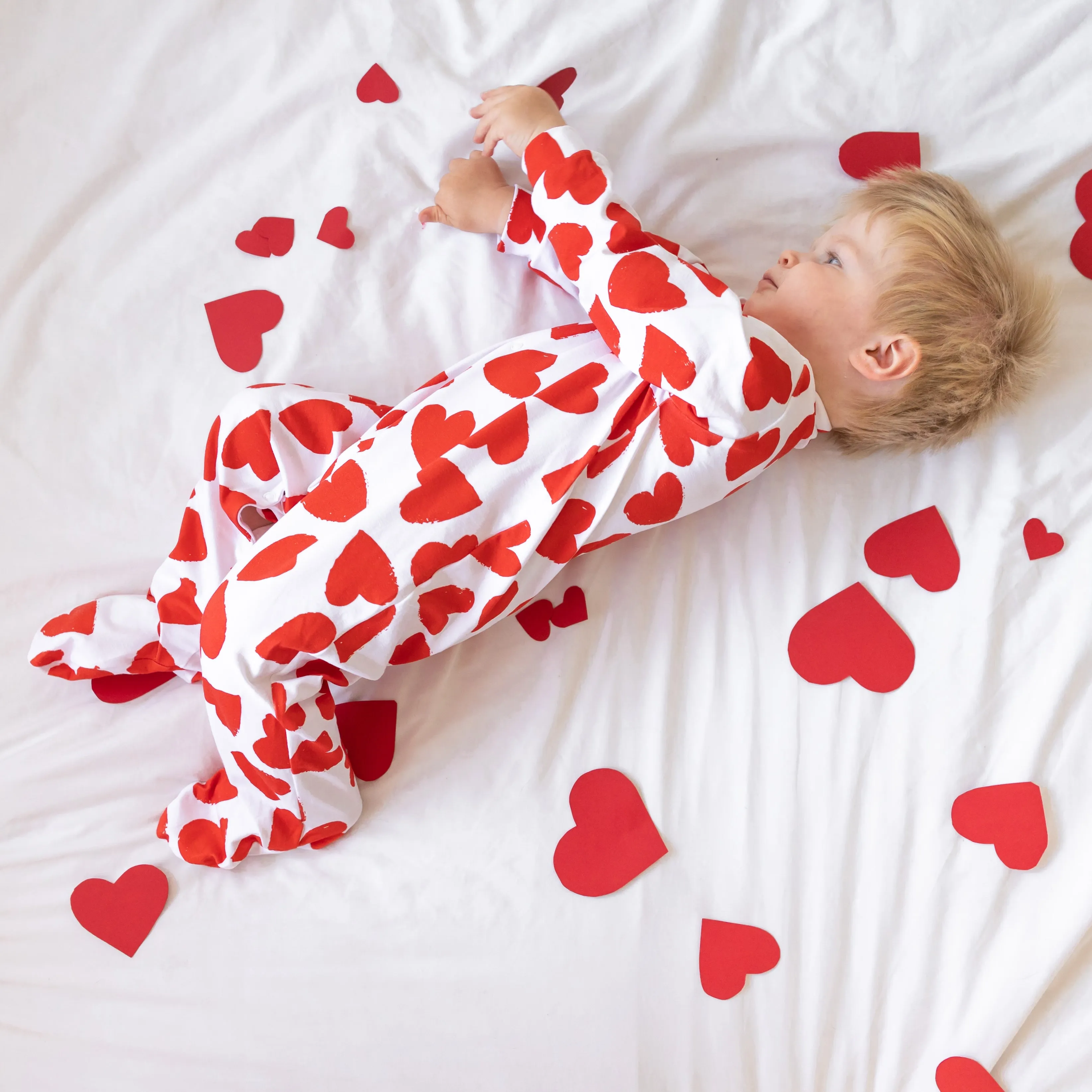 Love Heart cotton sleepsuit