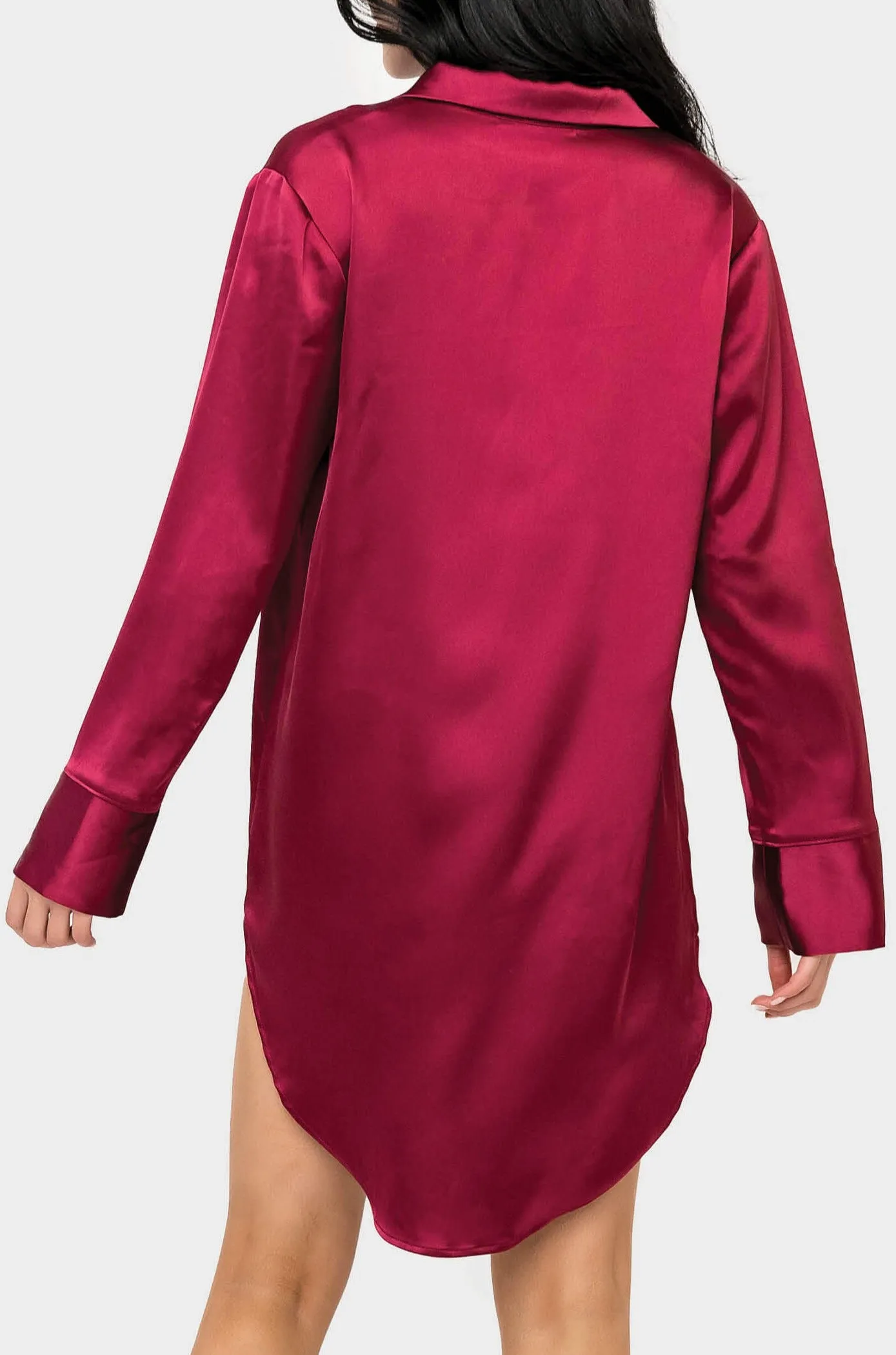 Luxe Lounge Button Up Silky Sleep Dress