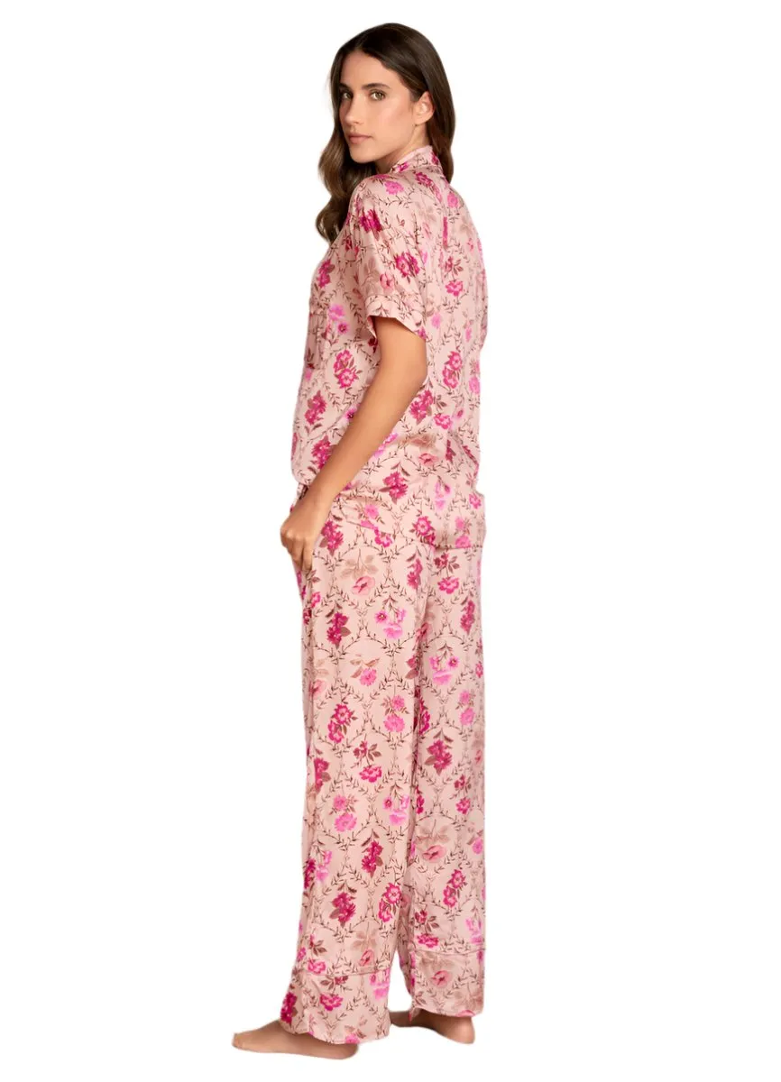 Maaji Damask Rose Kameli Short Sleeve Pant Set