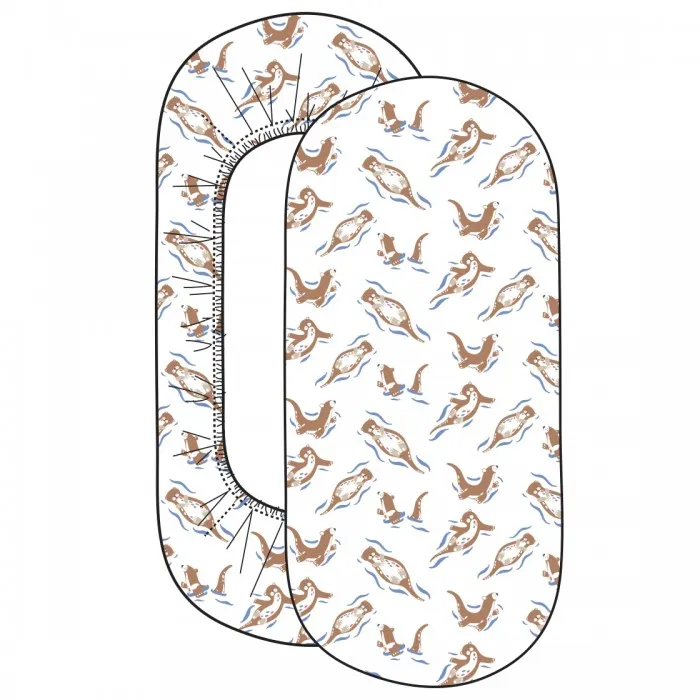 Moses Basket Cot Sheet - Otters