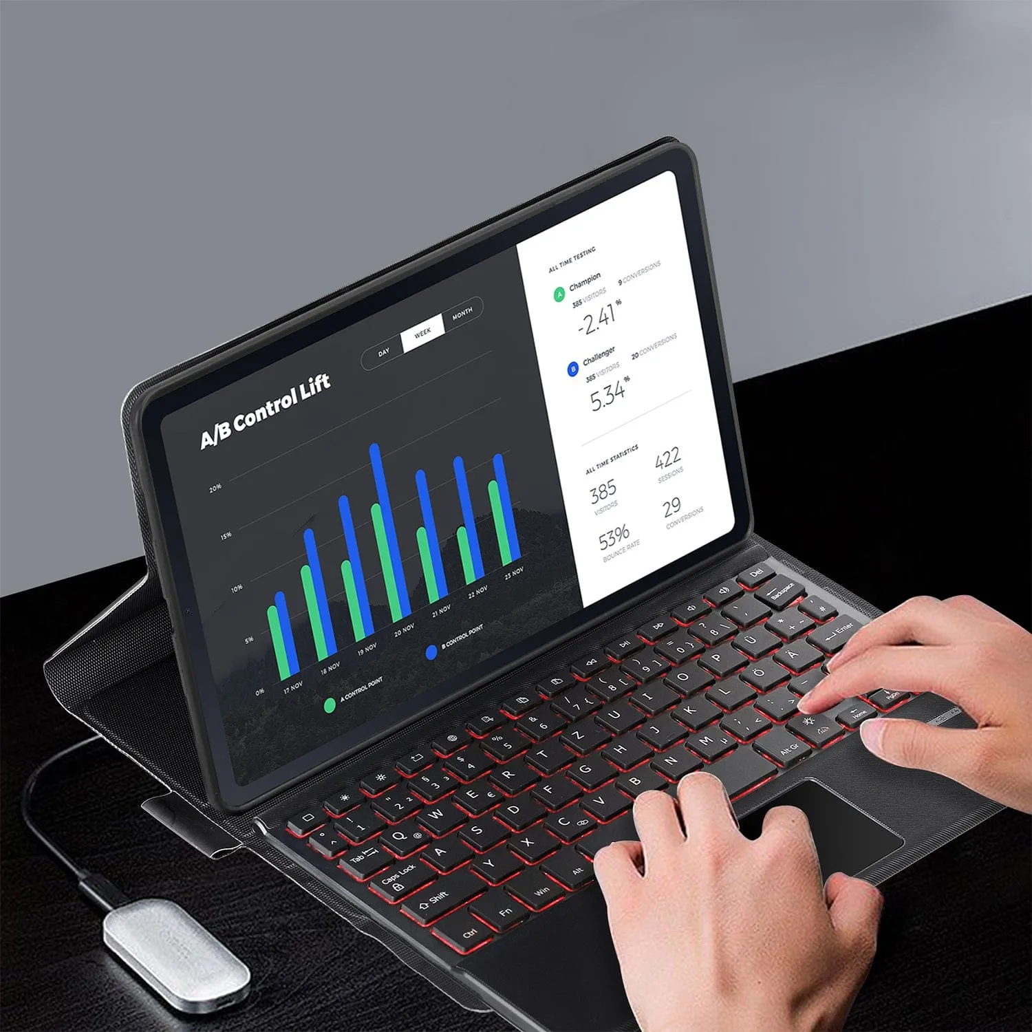 Navigate Series Keyboard with Mouse Pad Case - Google Pixel Tab