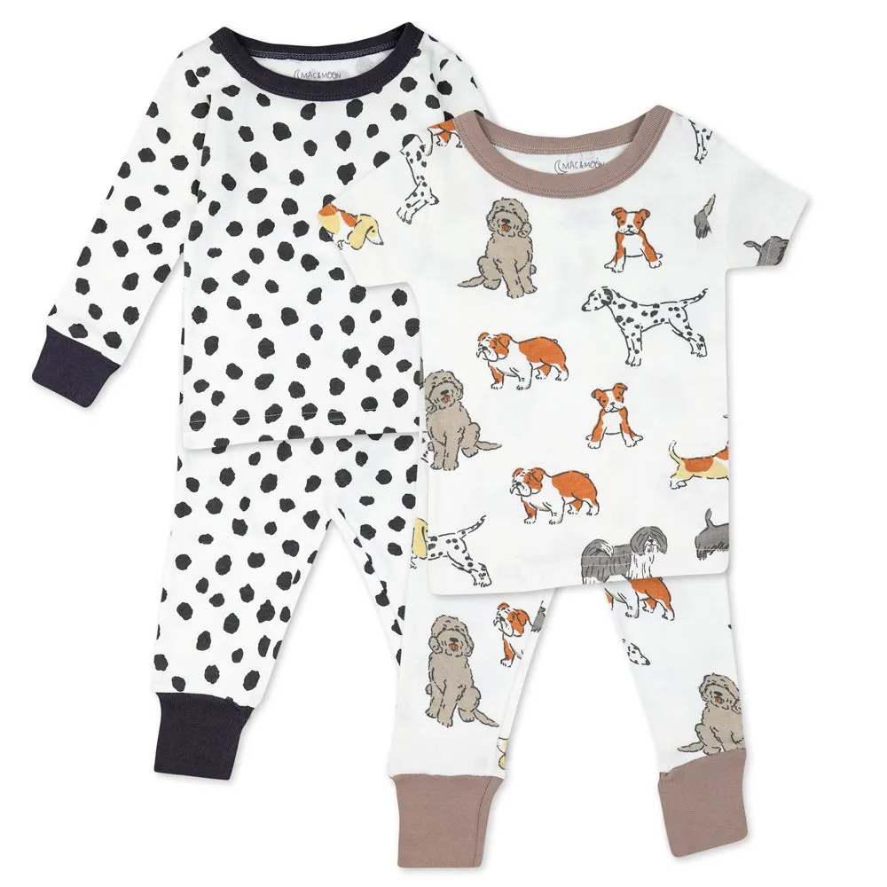 Organic Cotton 4-Piece Pajama Set in Furry Friends Print