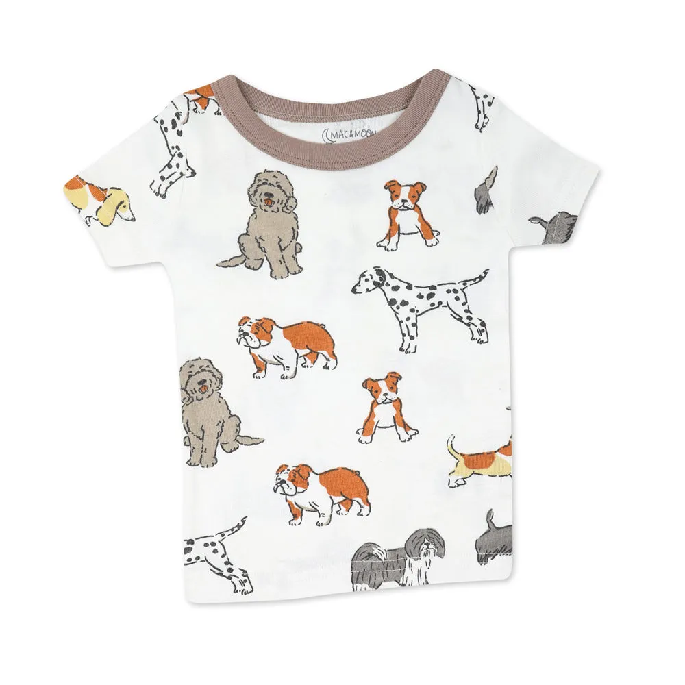 Organic Cotton 4-Piece Pajama Set in Furry Friends Print