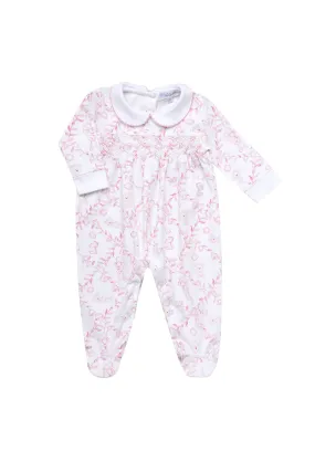 Pink Bears Trellace Smocked Footie