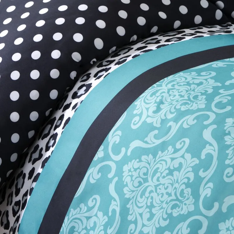 Pitsland Modern & Contemporary Microfiber Teal Comforter Set