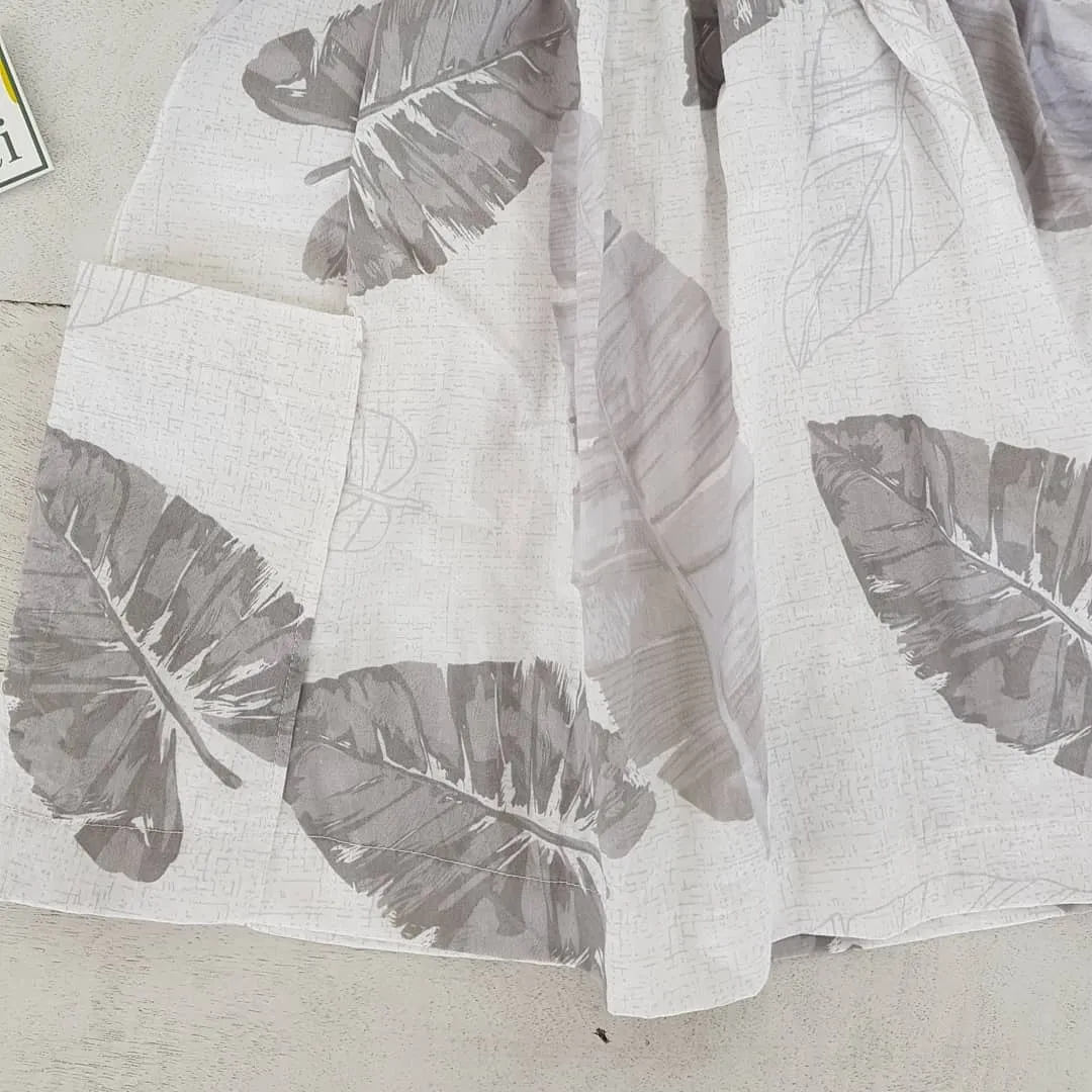 Poppy Dress in Banana Leaves Gray