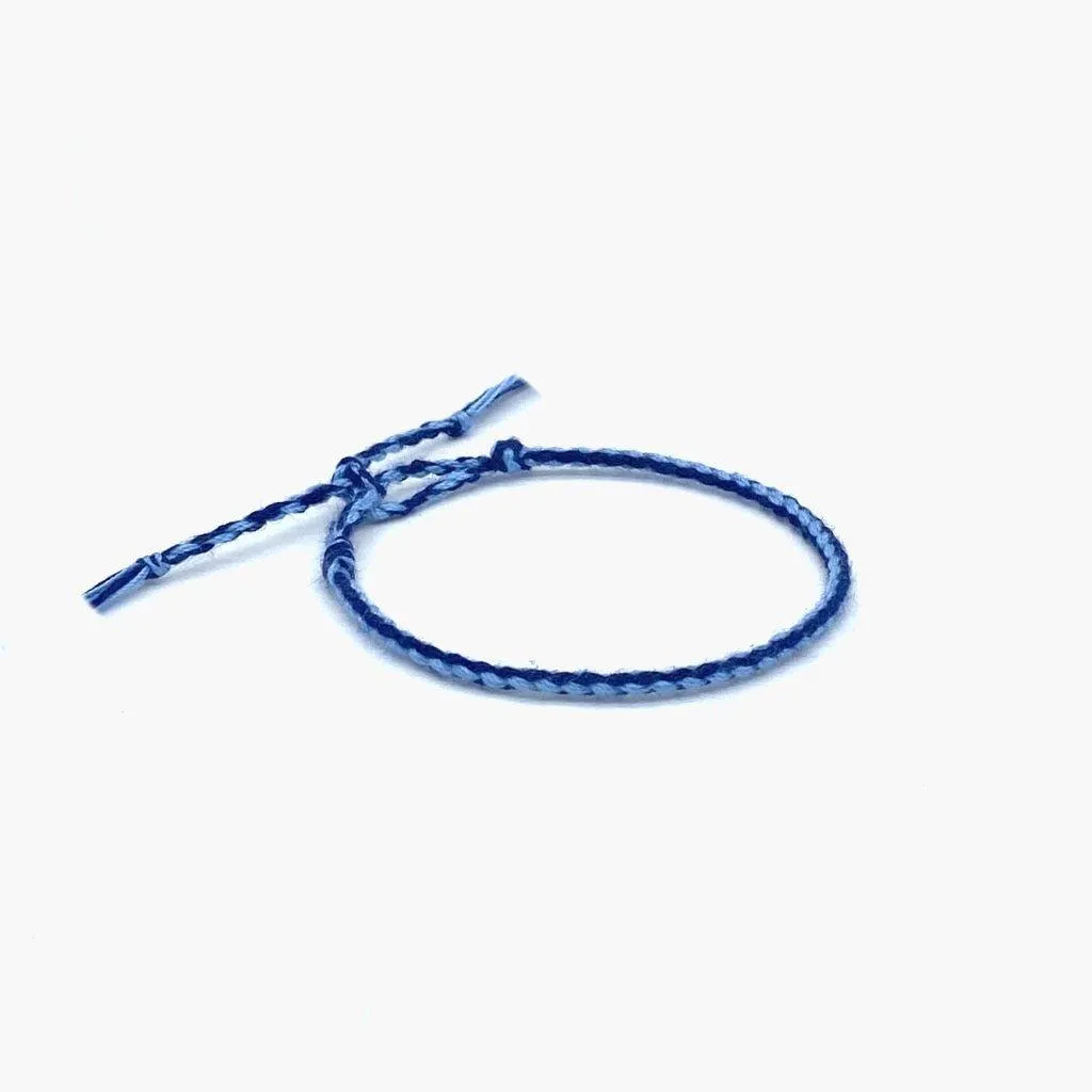 Pranayama Cotton Bracelet (Blue/Light Blue)