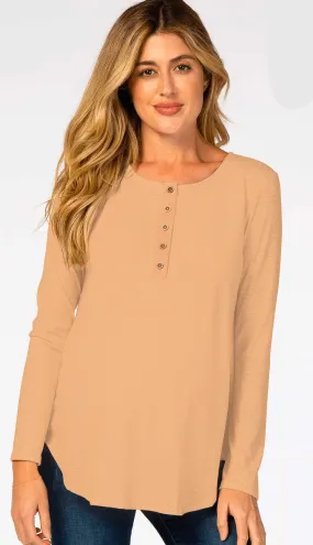 [Pre Order] Fabulous Fall Pumpkin Spice - Women's Long Sleeve Solid Bamboo Snap Top (EST SHIP LATE OCT)