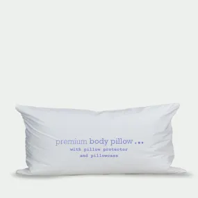 premium down and feather body pillow with pillow protector and pillowcase