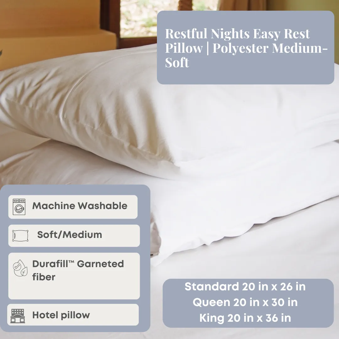 Restful Nights Easy Rest Pillow | Polyester Medium-Soft