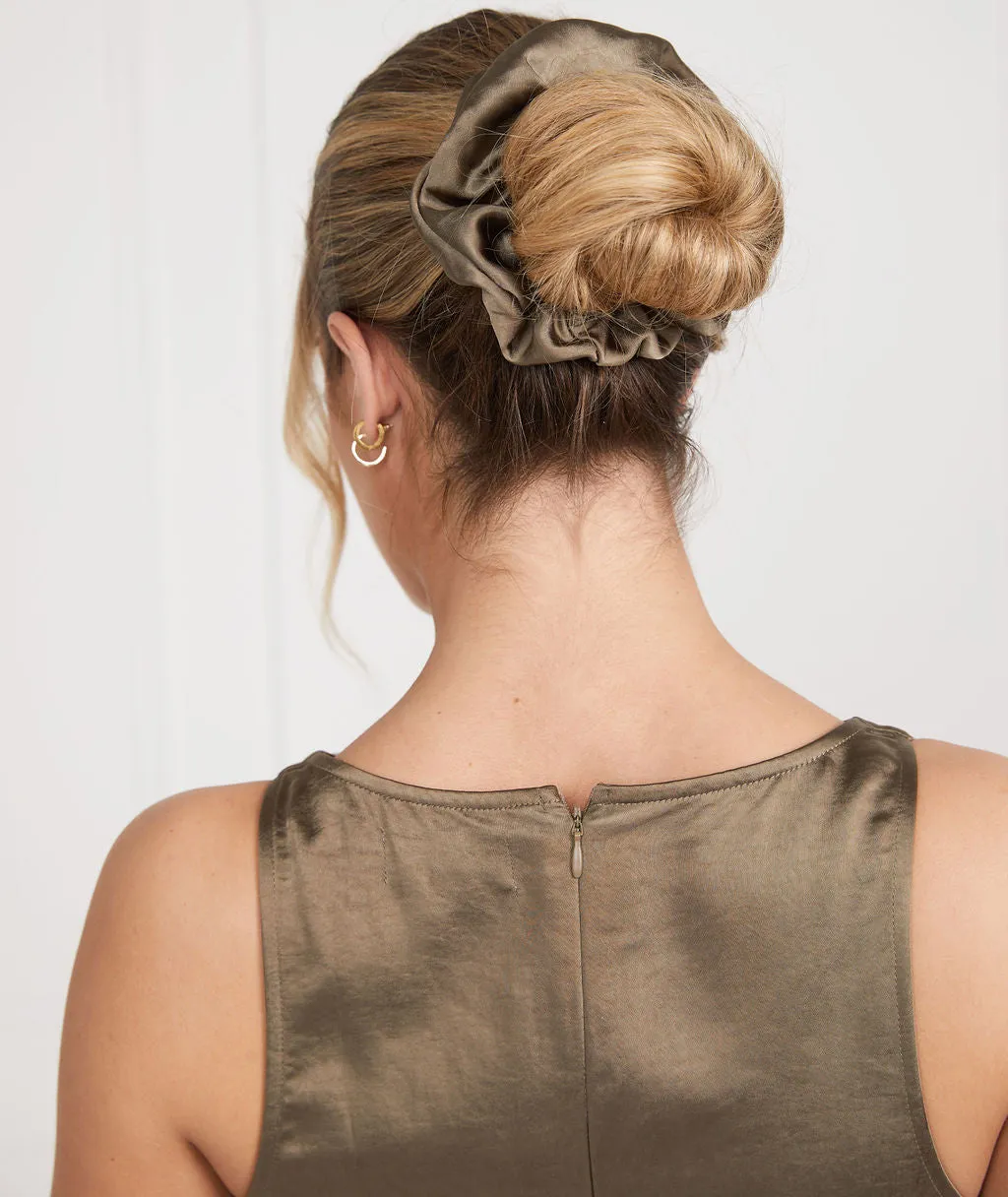 Satin Scrunchie - Olive