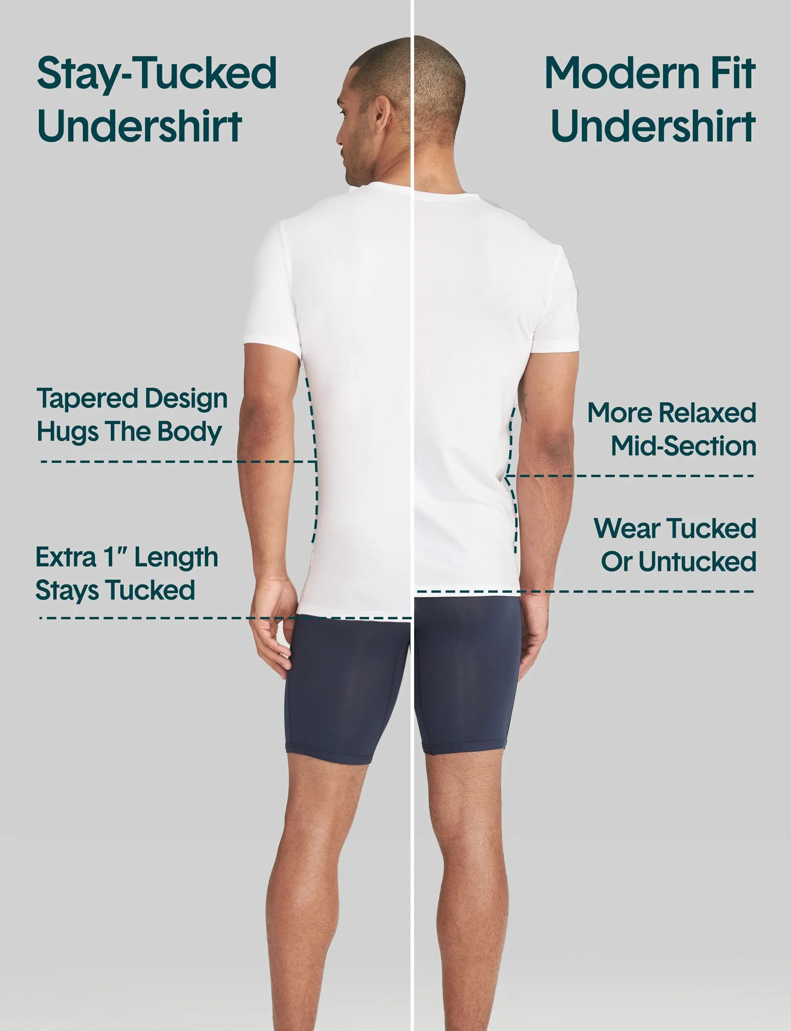 Second Skin Crew Neck Modern Fit Undershirt (3-Pack)