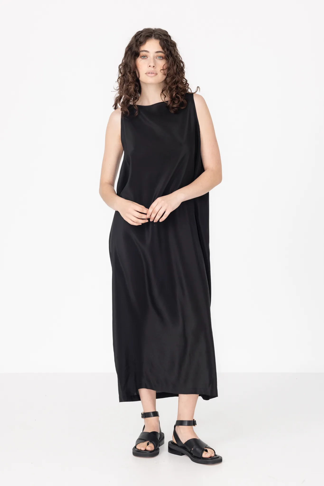 Shift Dress | Black Silk