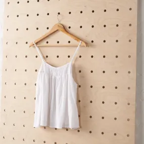 Shirred Cotton Top | White