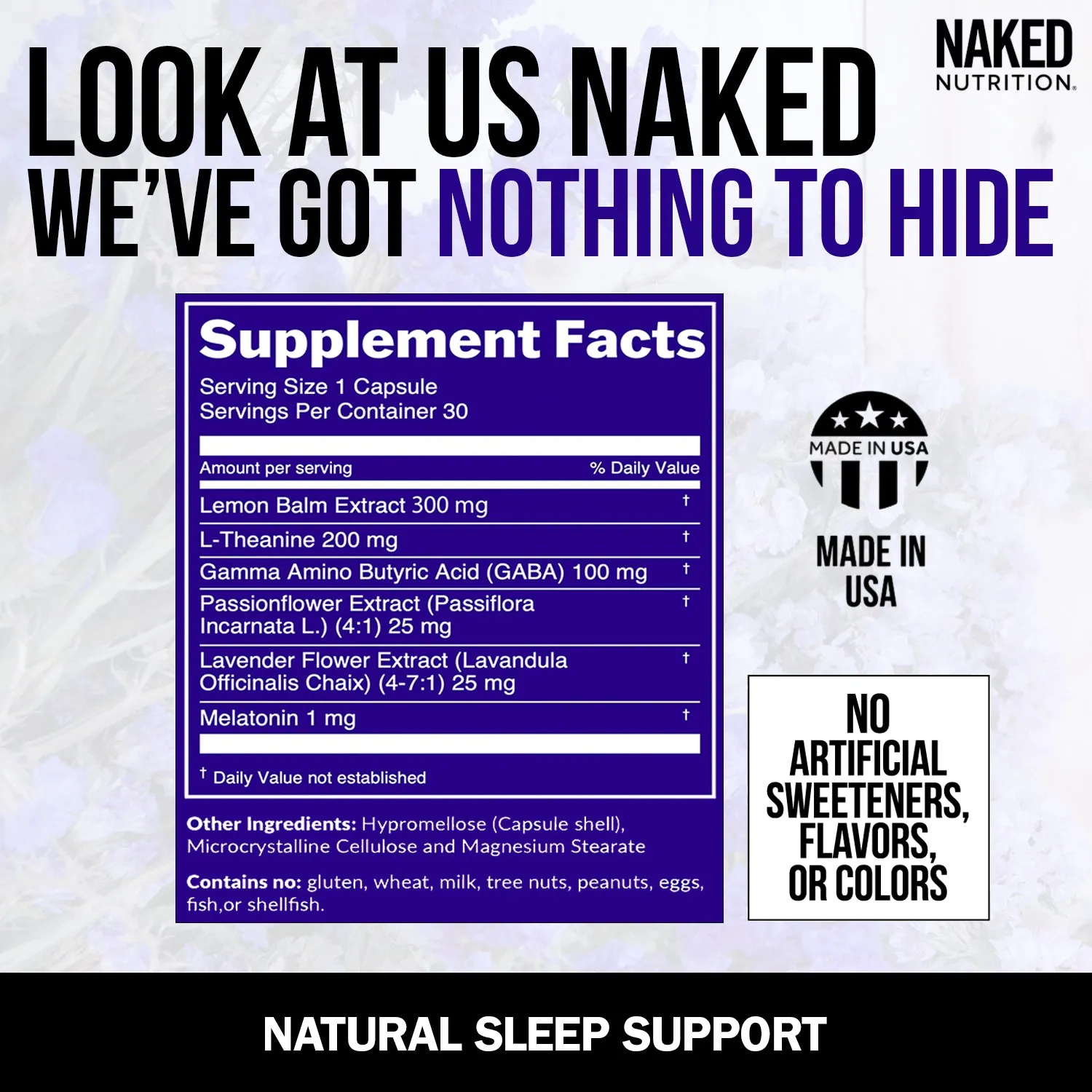 Sleep Aid Supplement | Naked Sleep - 30 Capsules