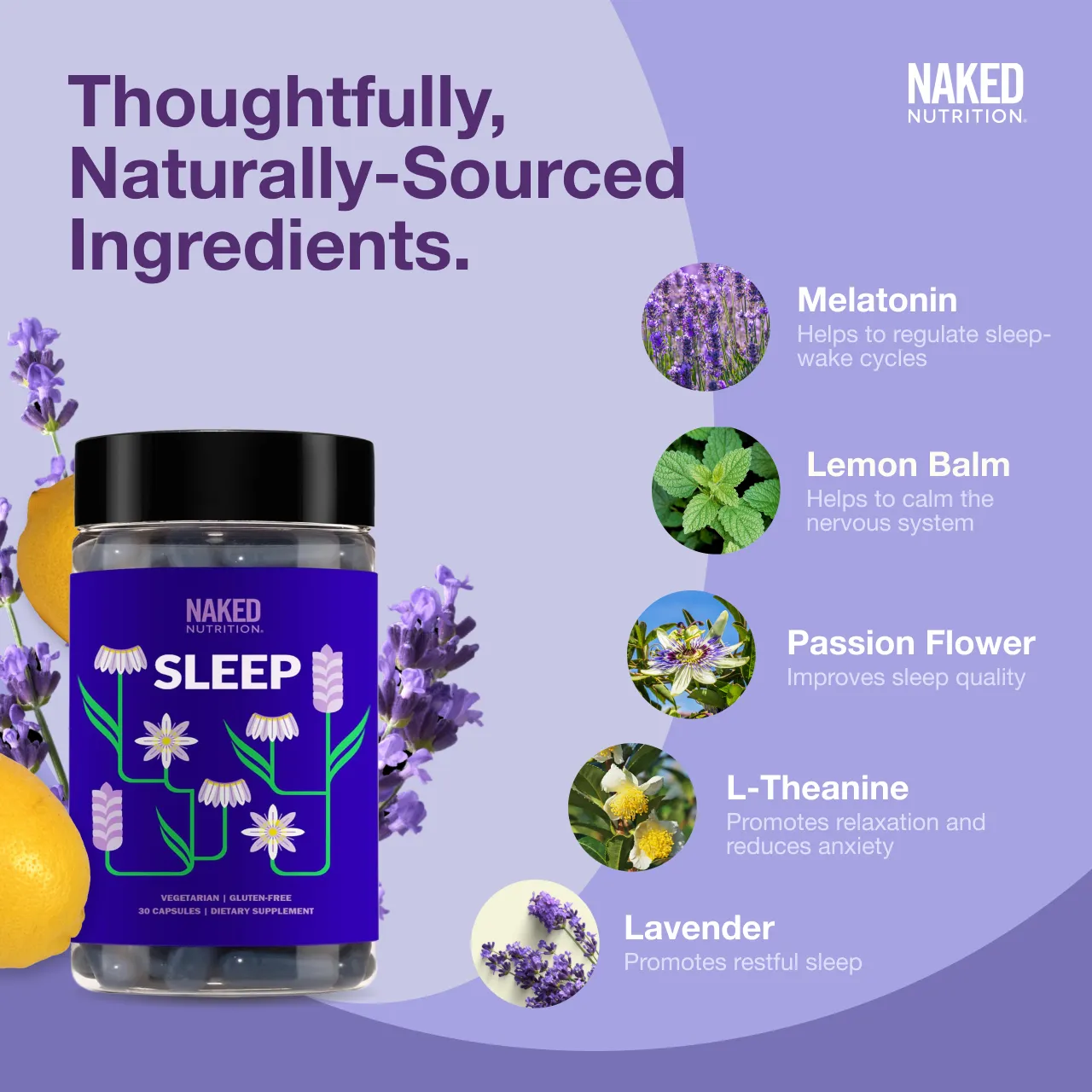 Sleep Aid Supplement | Naked Sleep - 30 Capsules