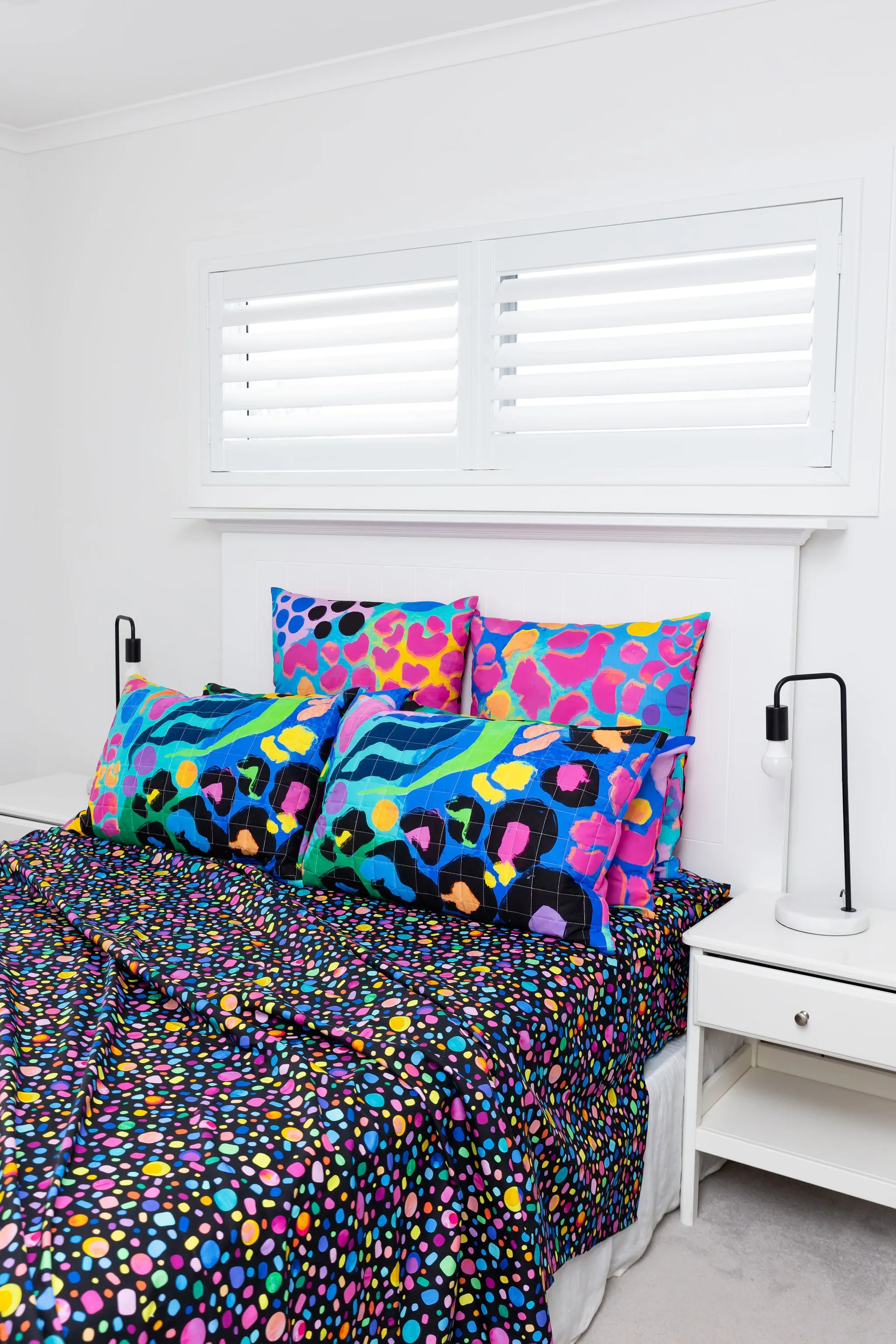 Sleep Bright Black Pebble Sheet Set by Kasey Rainbow