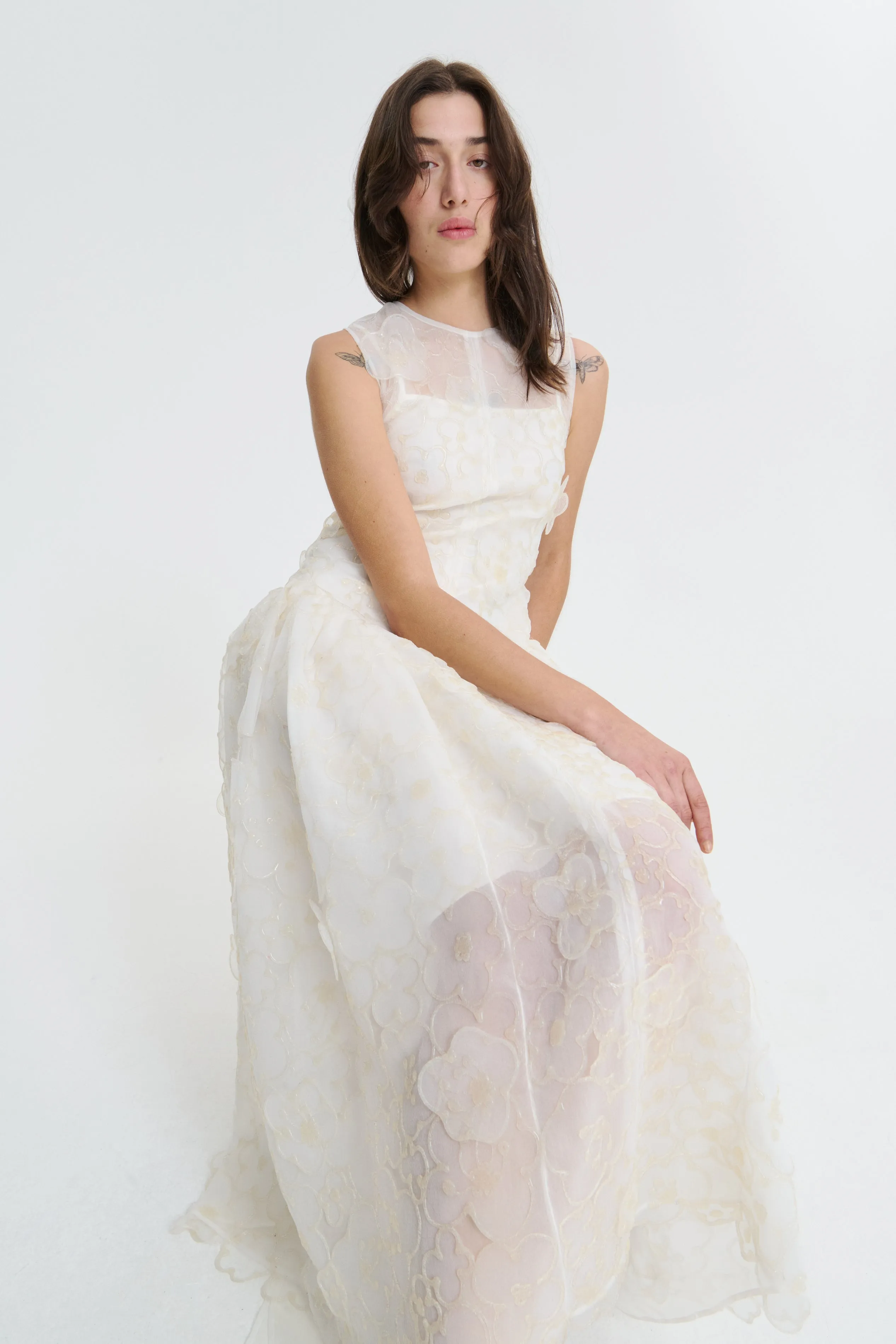 STINE | DRESS CAMELLIA 3D FRULLI CLEAR